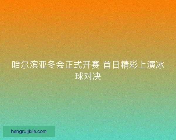 哈尔滨亚冬会正式开赛 首日精彩上演冰球对决